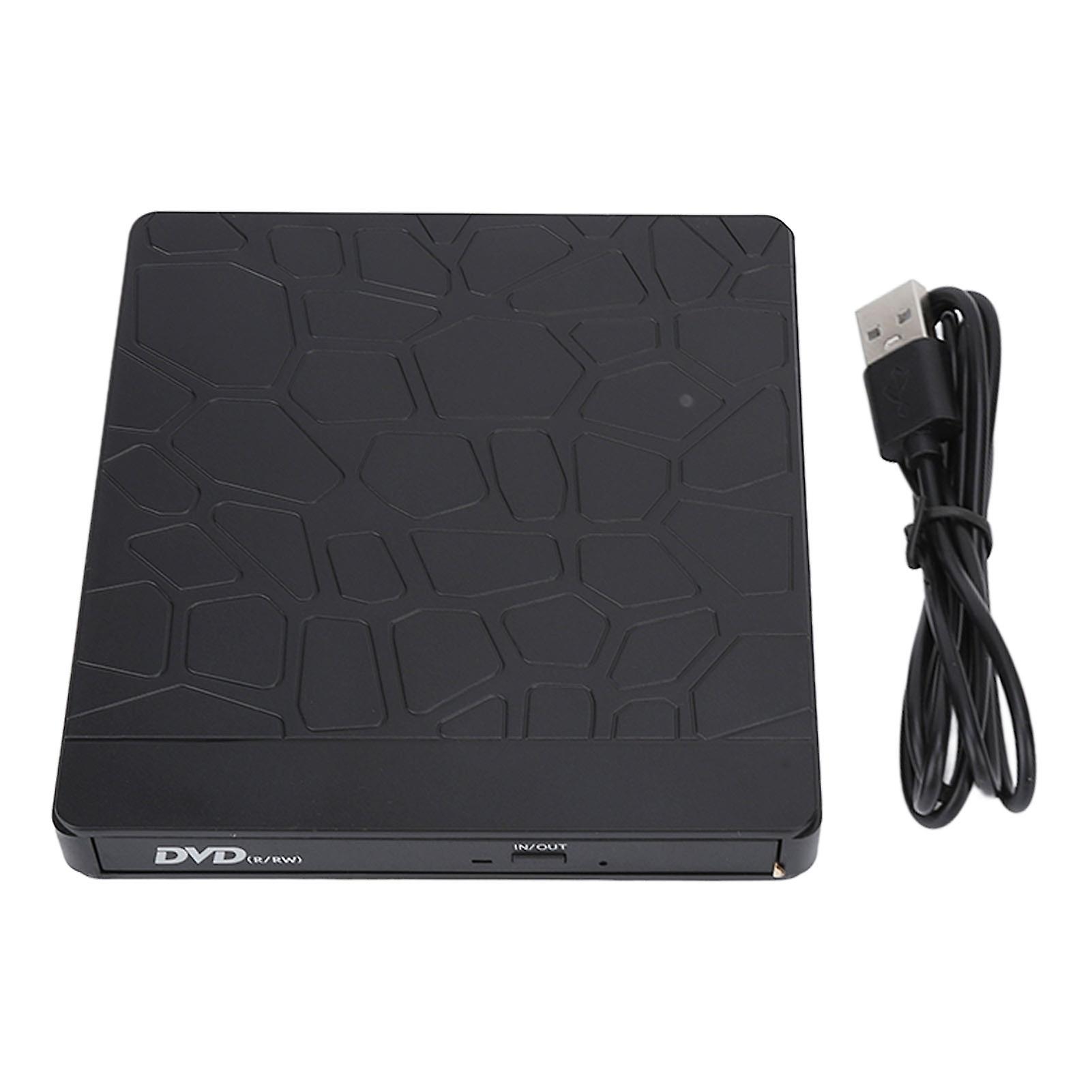 External CD DVD Drive Stone Pattern Portable USB TYPE C Optical Drive Built in Card CD Burner DVD Player for Laptop PC
