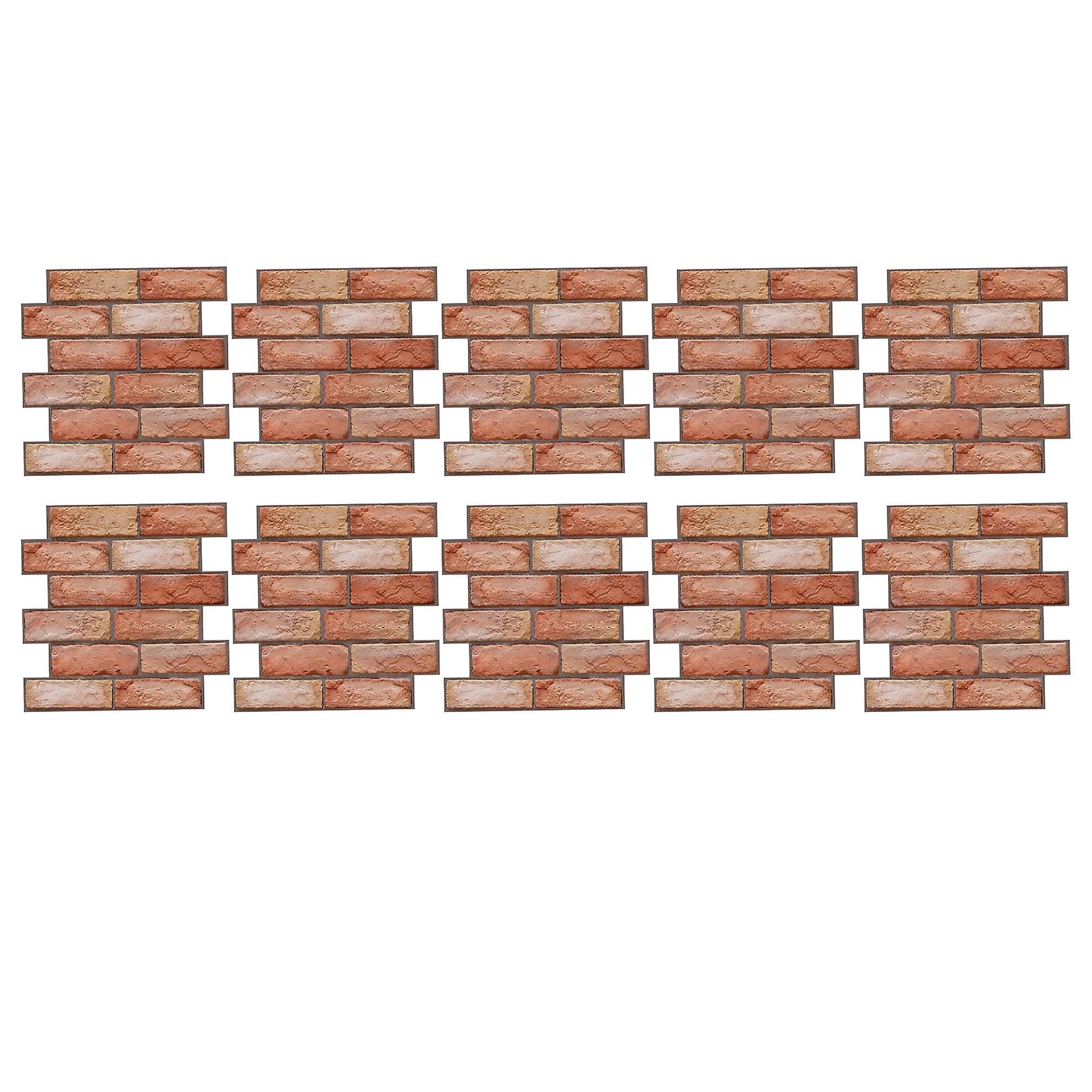 Lot de 10 autocollants muraux 3D en PVC imperméables et faciles à nettoyer, pour la décoration de la maison