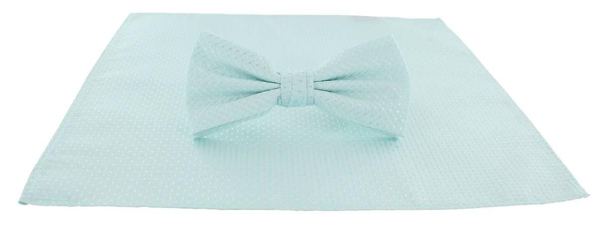 Michelsons London Semi Plain Fliege und Einstecktuch Set - Minze