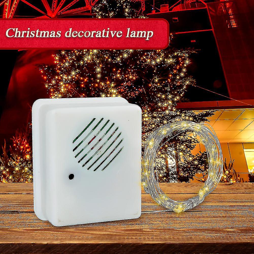 Christmas Sound Sensor Music Speaker /9.8ft String Lights Voice-activated Props
