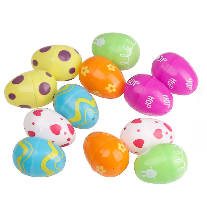 12pcs Fillable Easter Plastic Eggs Creative Colorful Easter Egg Gift