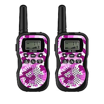 Walkie Talkies Rechargeable For Kids Long Range,xmas Birthday Gift, Hiking Gear Camping Games Toys With Flashlight Pink