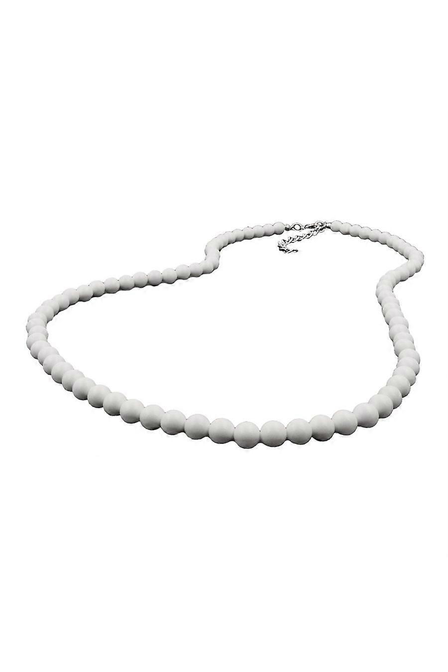 Necklace Beads 6mm White-shiny 80cm - Gl02177-80