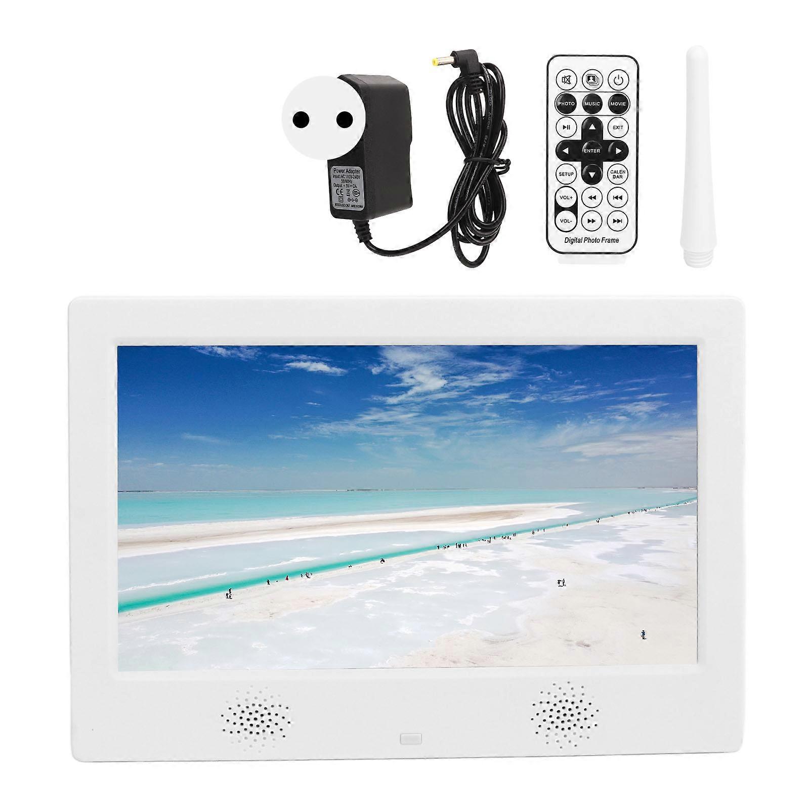 10" Digital Picture Frame: Video, Music, Clock, Remote Control, EU Plug, Easy Install