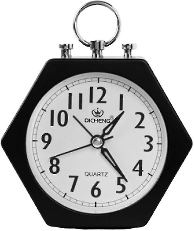 Alarm Hexagon Desk Table Clock Wake You Up Silent Working Perfect For Bedroom Office Red