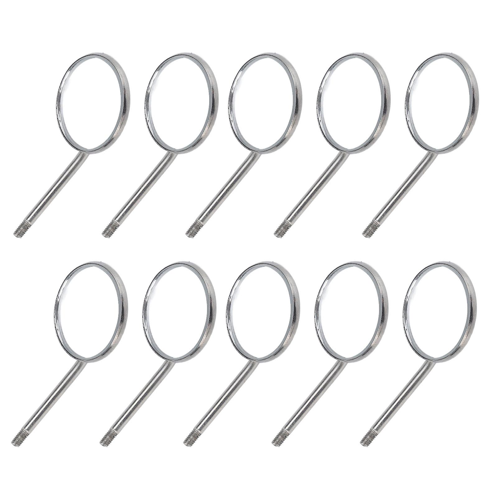 10pcs Type 4 Teeth Inspection Mirror Stainless Steel Mouth Mirror for Oral Care Supplies
