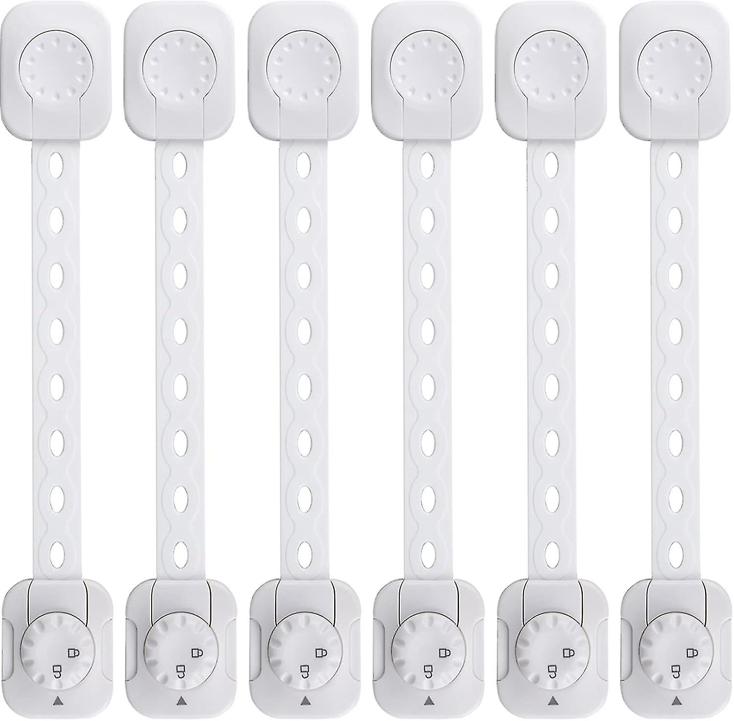 Baby Safety Latch (Improved), Pack of 6 Childrens / Infant Cupboard Latch Latches, for Drawer, Refri