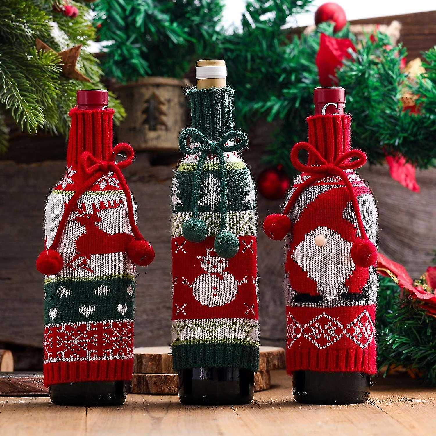 3pcs New Christmas Wine Jacket