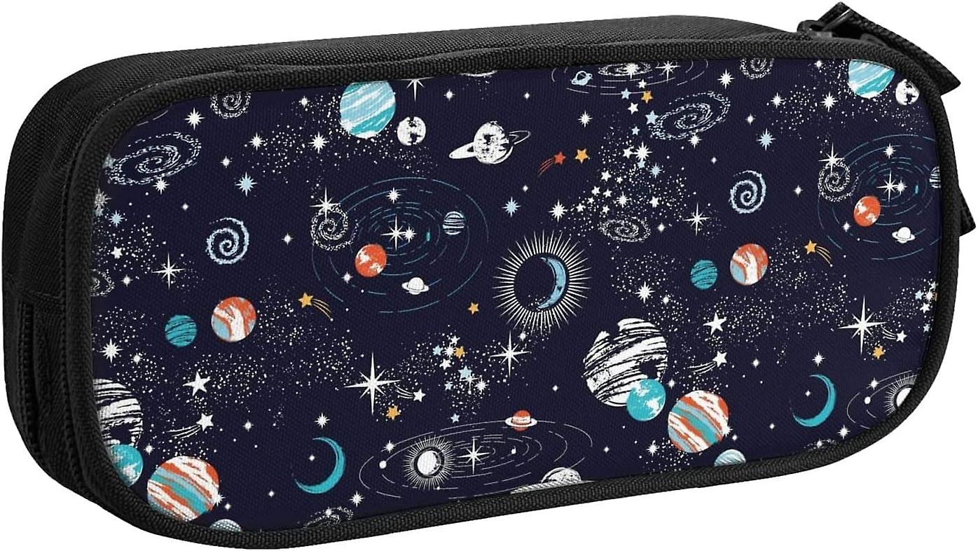Pencil Case Space Stationery Storage Bag Large Capacity Double Layer Pencil Case for School Girl and Boy7489
