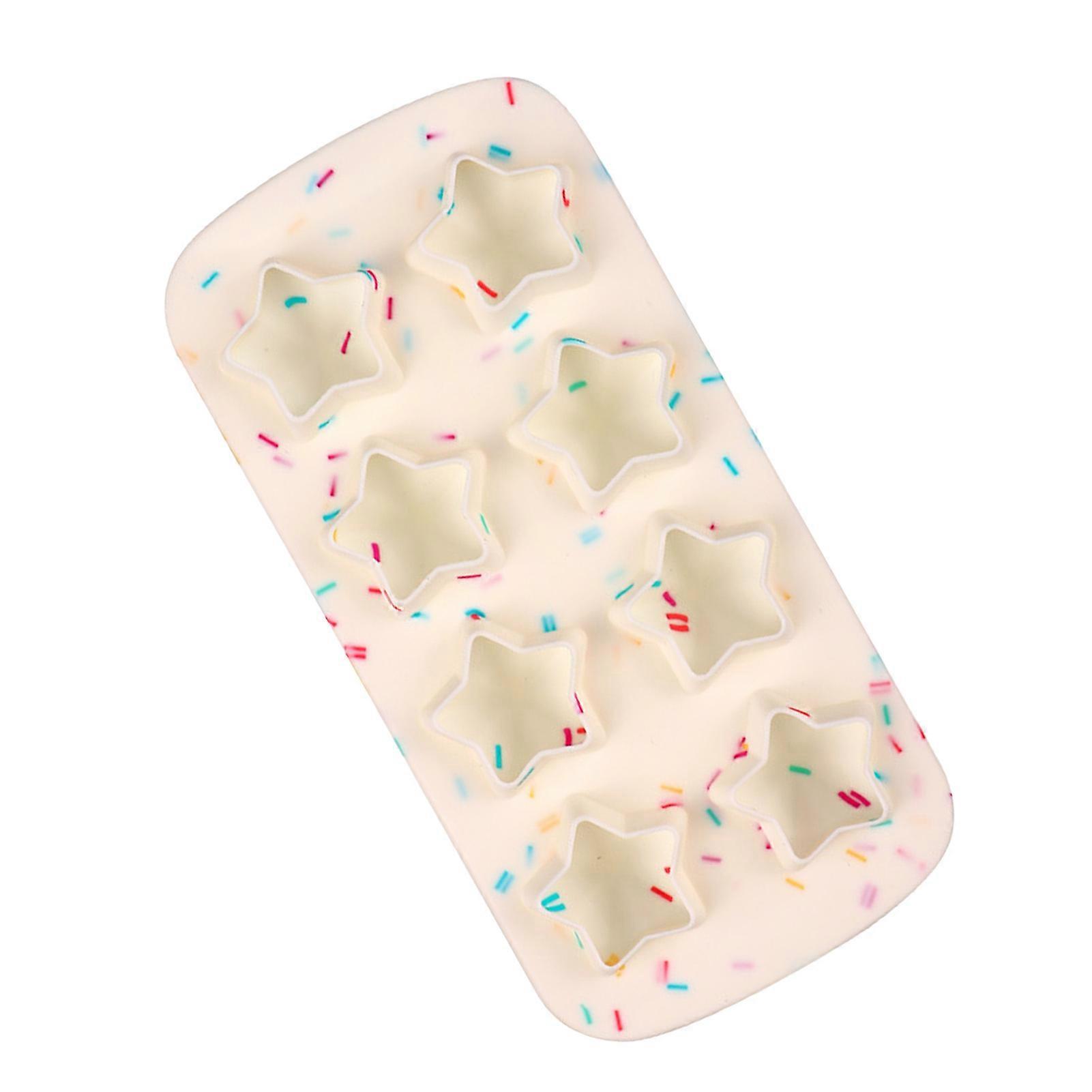Sternförmige Silikon-Eiswürfelform, 5 Sterne Maker, bunt, 65g