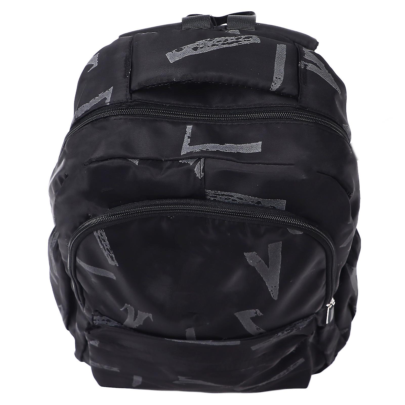 15 Inch Large Capacity Black Nylon Multi-Functional School Backpack