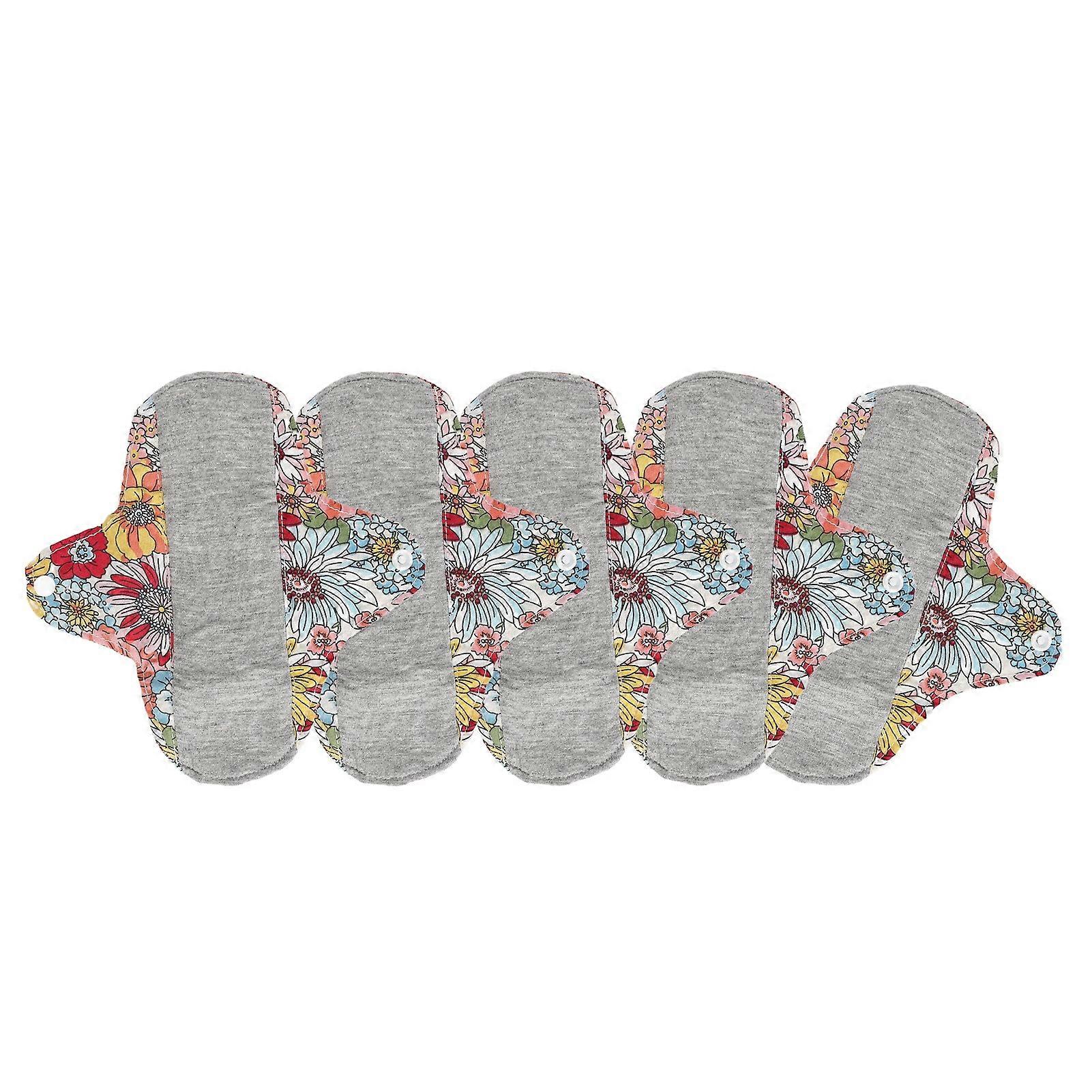 Lot de 5 serviettes hygiéniques lavables et réutilisables en pur coton respirant, absorbantes et absorbantes, taille S (MSH0025)