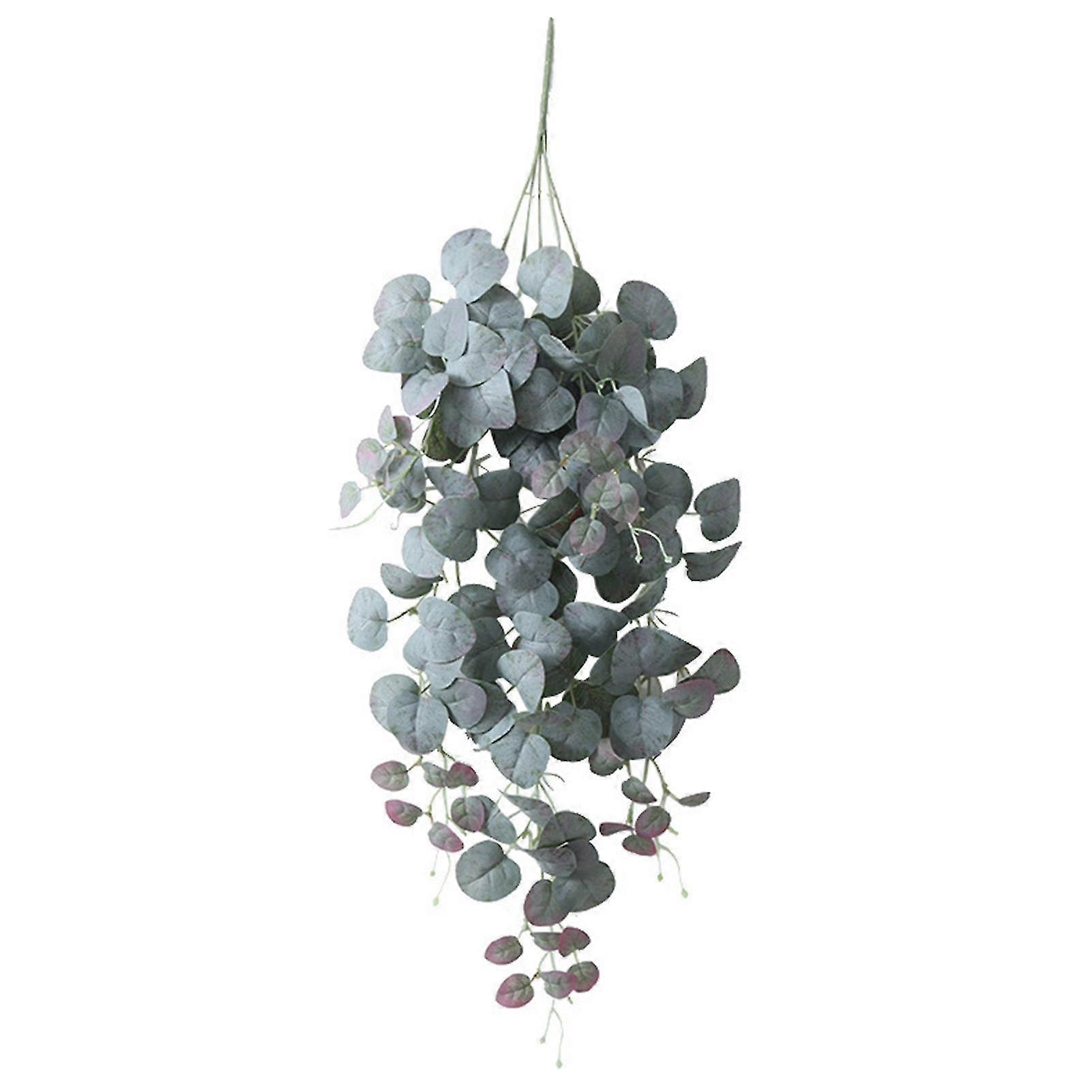 hg Mengxi 1 Branch Artificial Rattan Flexible Vivid Weather-resistant Decorative Fake Eucalyptus Leaves Vine Home Decoration