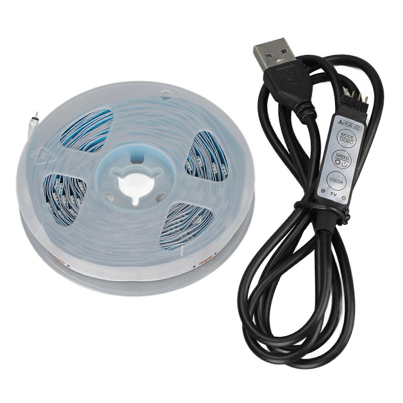 RGB LED Strip Lights Press Button Control 5V LED Lights with 3 Button Functions for Bedroom Kitchen Party Festivals4m / 13.1ft