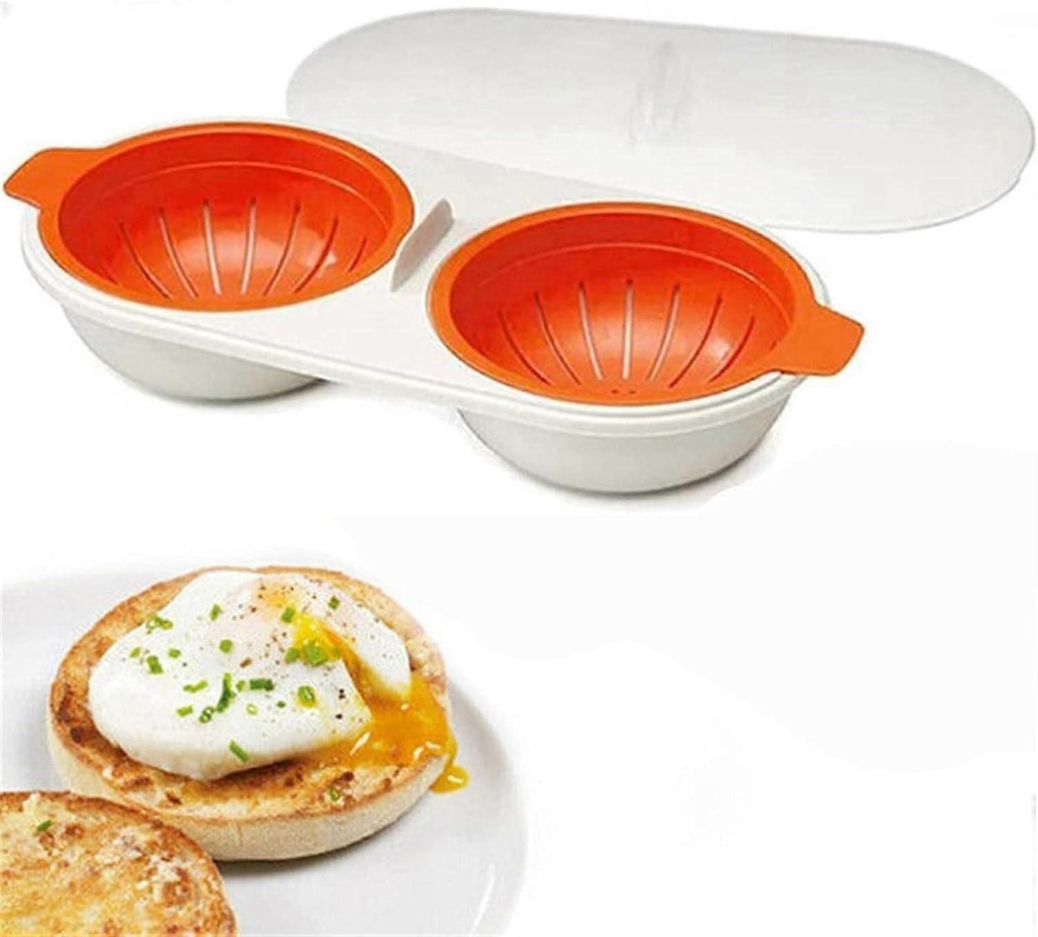 Egg Poacher Draining Egg Boiler Microwave Egg Poachers Non-Stick Feature Eggs Poacher Cup Microwavea