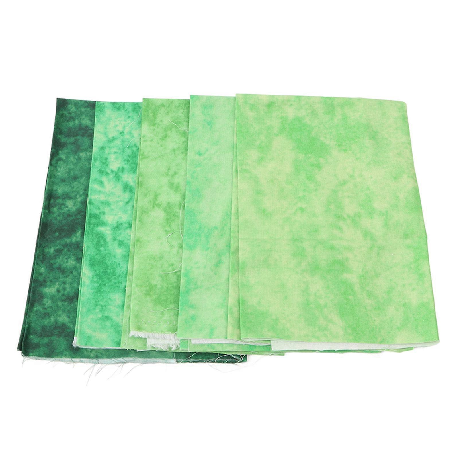 5 قطع من نسيج خياطة اللحف القطنية ملطخة مصبوغة بطول 19.7 بوصة بطول 17.7 بوصة نسيج خليط ناعم عريض للحرف اليدوية DIY إصلاح أخضر 19.7 بوصة بطول 17.7 بوصة بعرض 17.7 بوصة (5 قطع)
