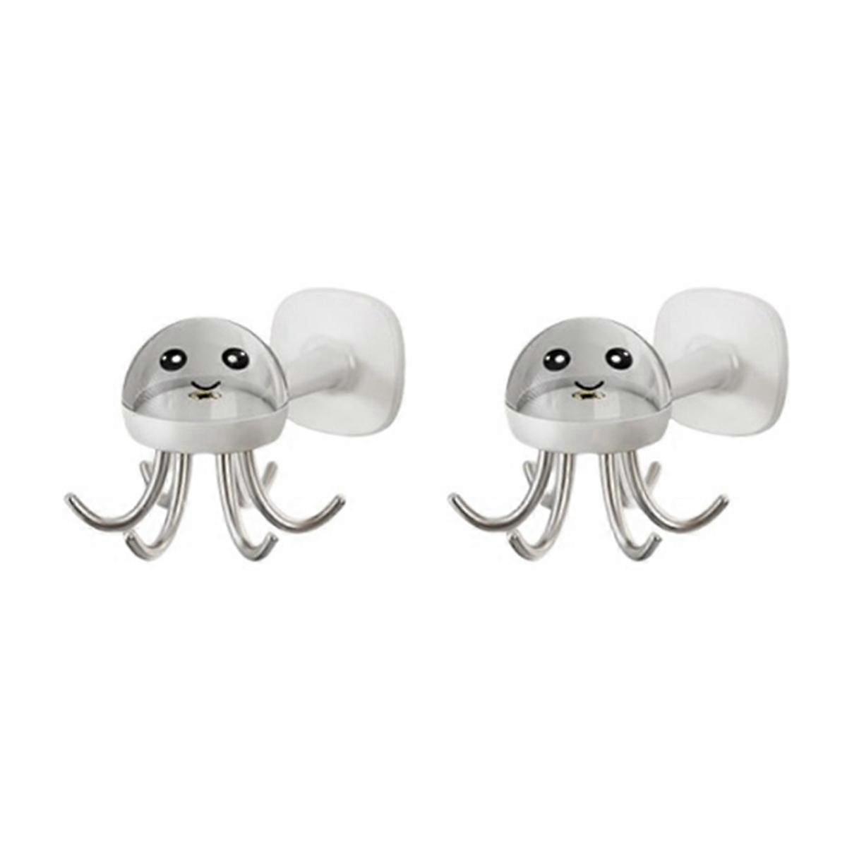 Multifunctional Kitchen Hooks 360 Rotation Octopus Shaped Non-Marking Adhesive Hooks in Bathroom