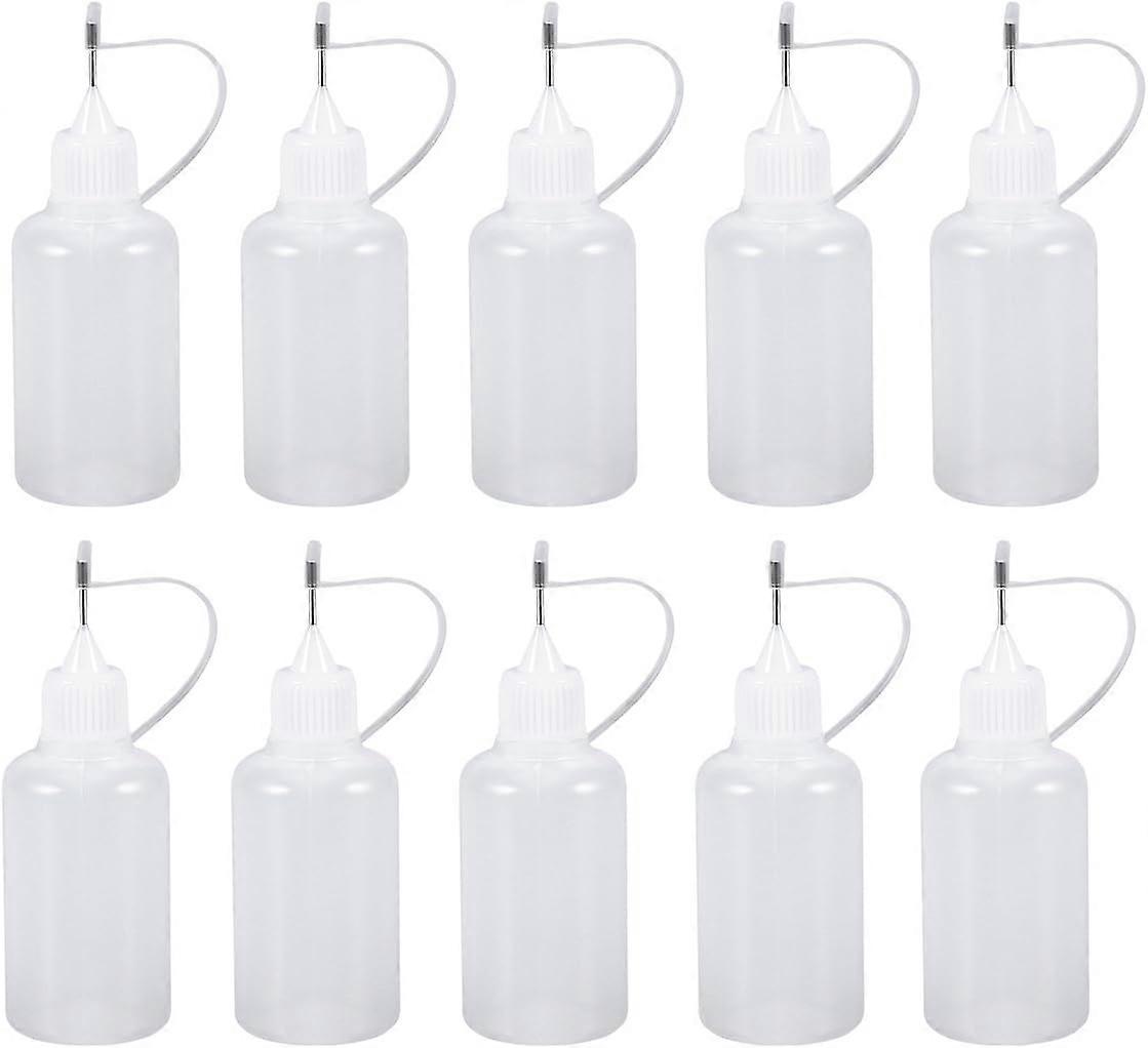 Needle Bottle 10pcs 30ml Needle Tip Glue Bottle Applicator DIY Tool Precision Bottle (White)