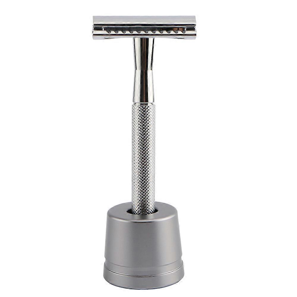 Old-Fashioned Manual Razor Metal Safety Razor with Razor Stand Eco Friendly and Reusable Razor Fits Most Double Edged Razor Blades