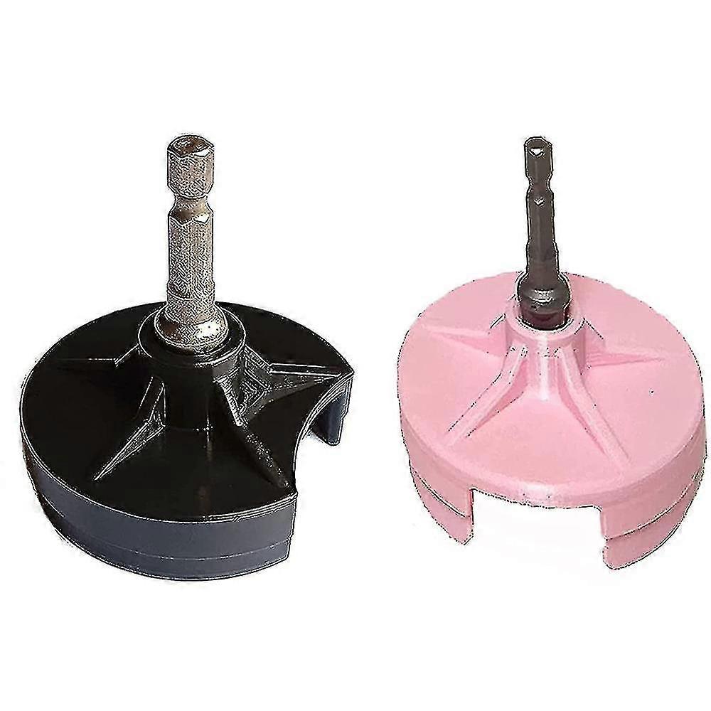 2pcs Knitting Machine Adapter With Hex Steel Bit For Drill Black+pink
