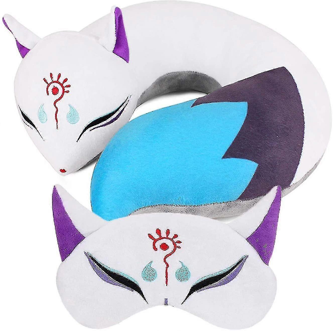 Travel Pillow For Kids And Adults, Fox Plush Neck U Shaped Pillow(eye Mask Not Included)