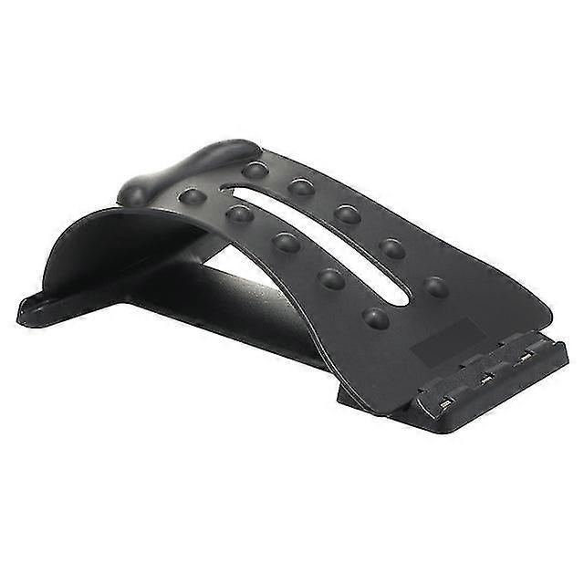 Neck traction massager back stretcher with accupressure points adjustable lumbar support device