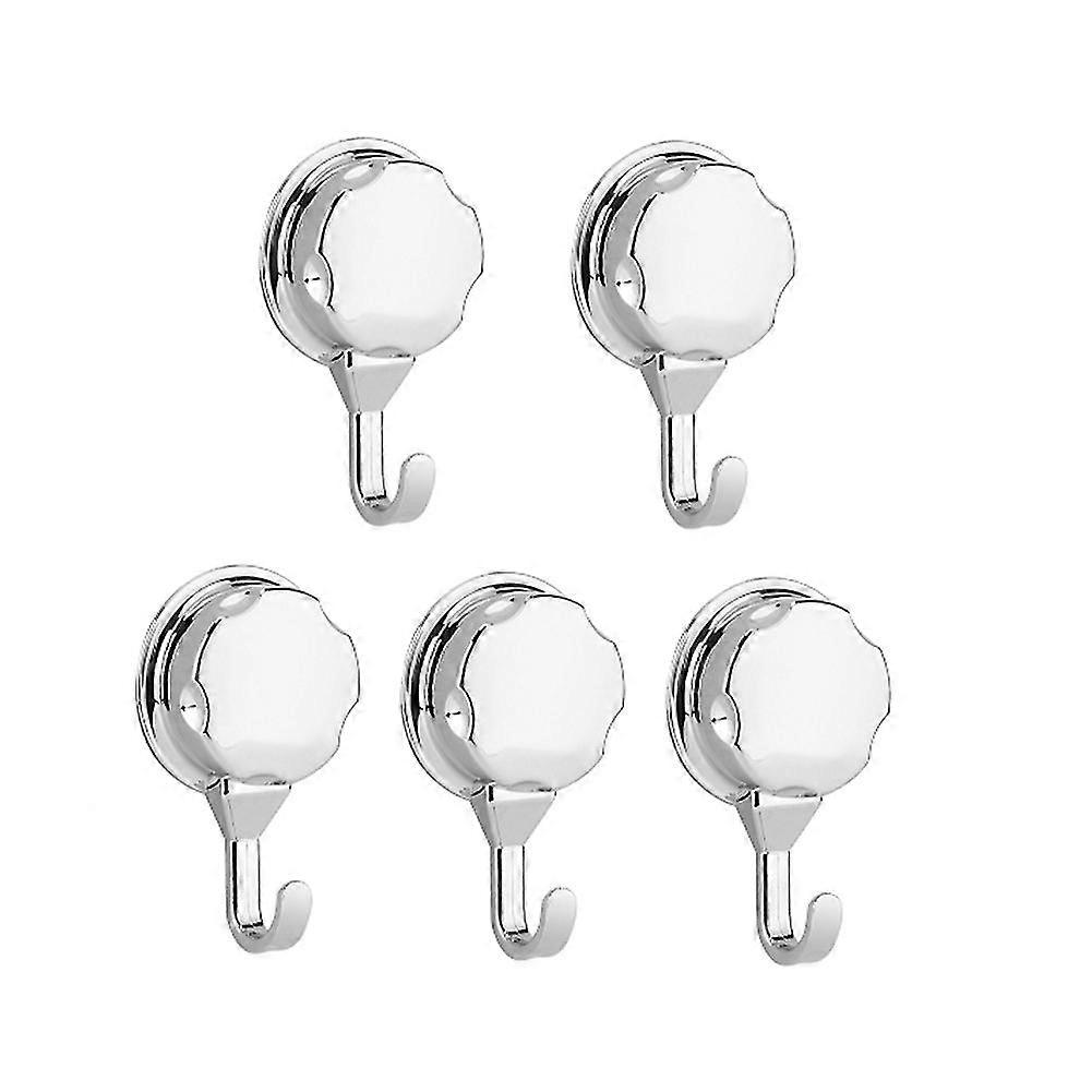 5pcs Chromed Vacuum Suction Cup Kitchen Hooks For Towel Hooks