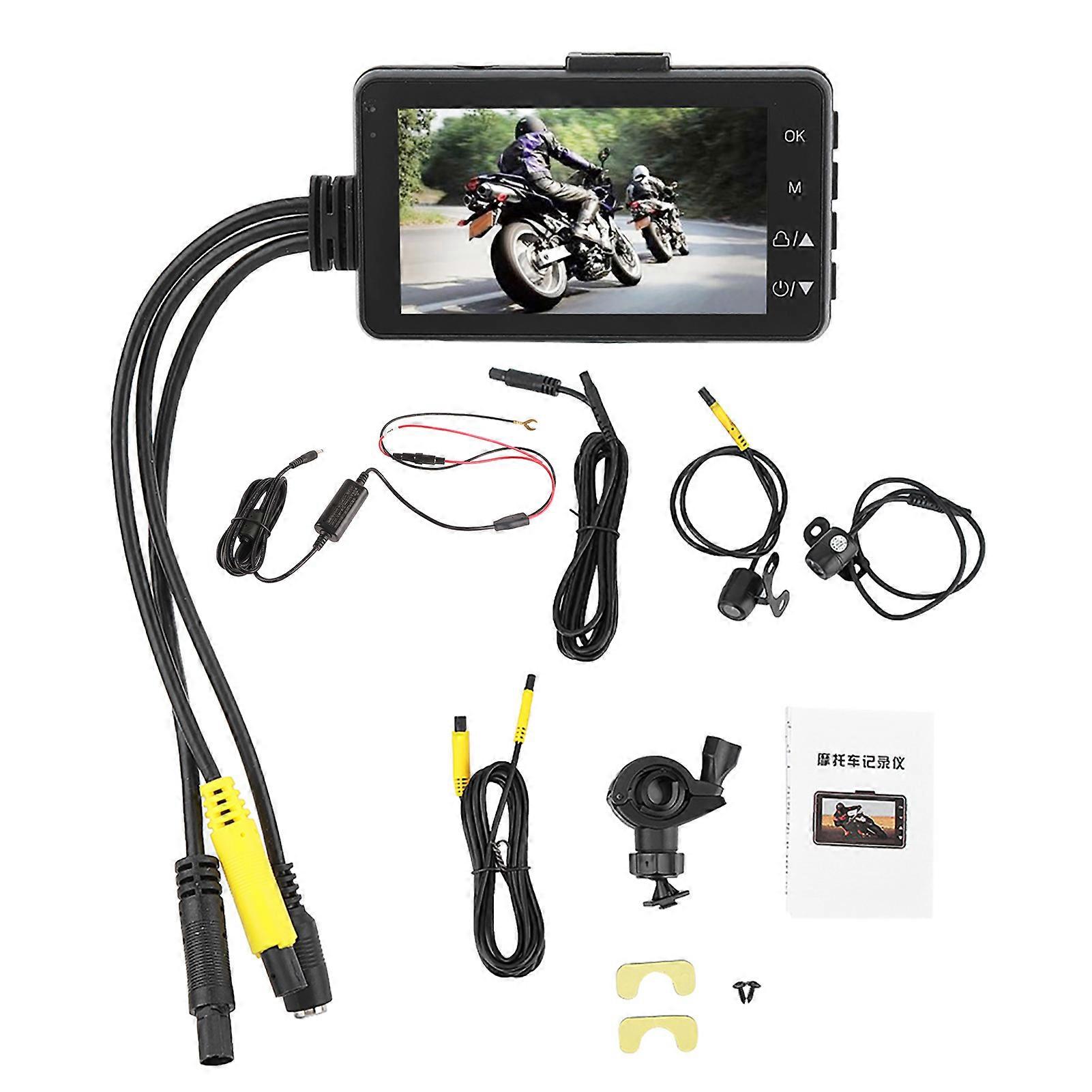 720P 3 Inch LCD Screen Dual Camera for Motorcycles Data Concealed Recorder
