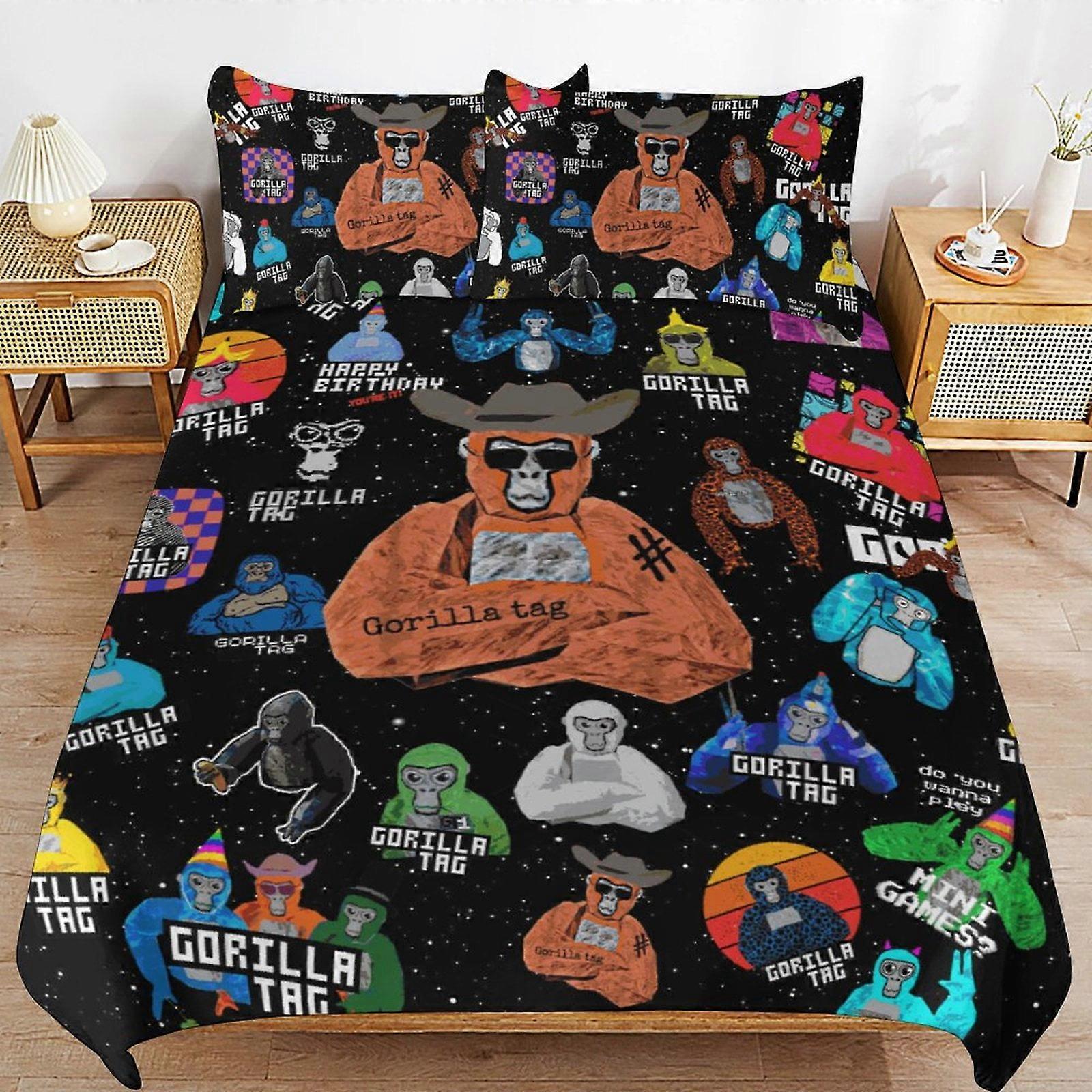 c638 Gorilla Tag Bedding Set Παπλωματοθήκη Άνετο και ελαφρύ κλινοσκεπάσματα κινουμένων σχεδίων 3 κομμάτι κρεβάτι Set Twin (1 παπλωματοθήκη και 2 μαξιλαροθήκη) hn1221