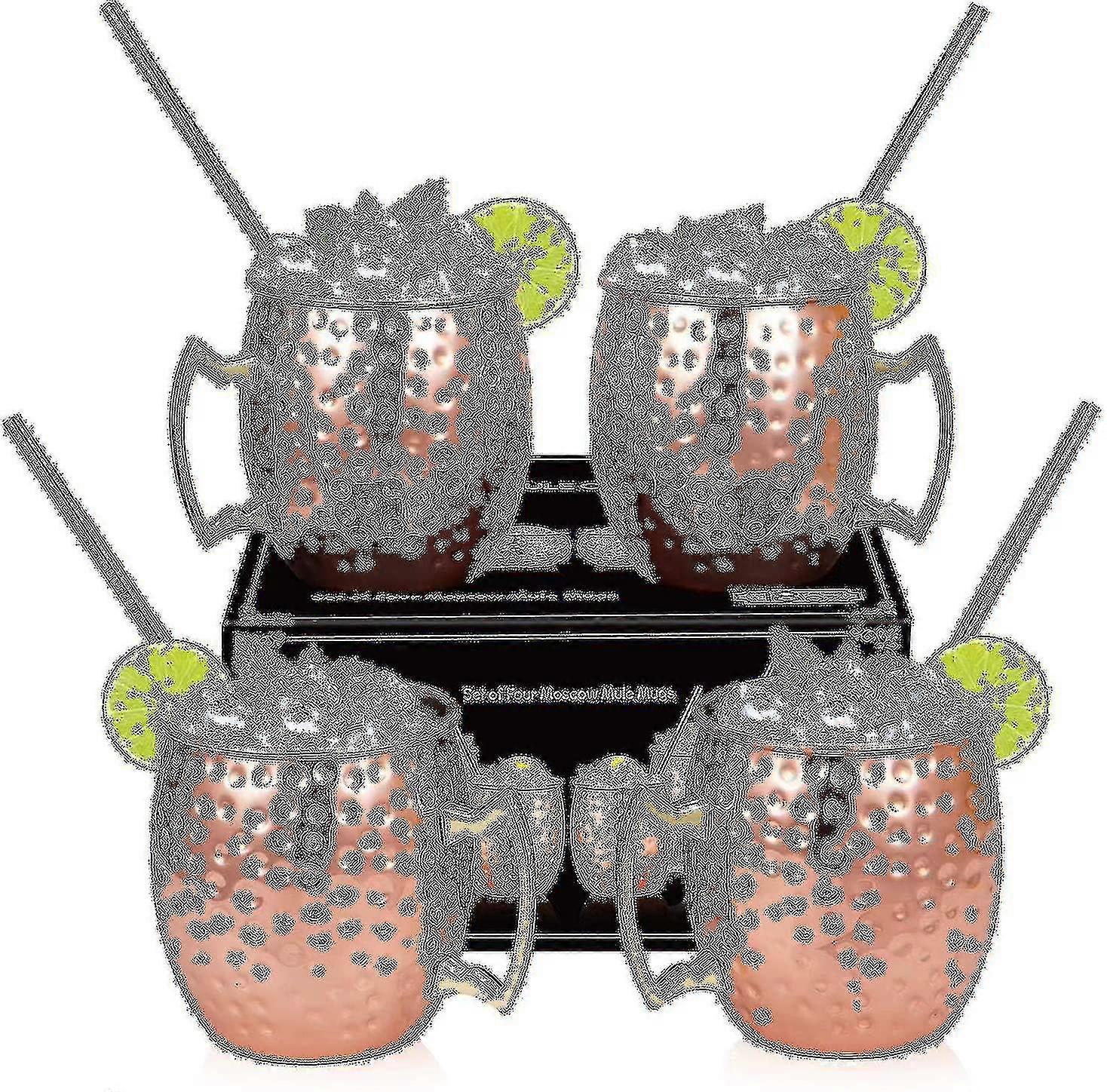 Shaving Bowls Mugs Moscow Mule Copper Mugs - Set 4-h Crafted-pure Solid Copper Mugs 16 Oz Gift Set