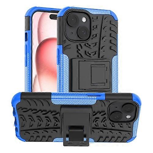 For iPhone 15 Tire Texture TPU + PC Mobile Phone Case with Holder