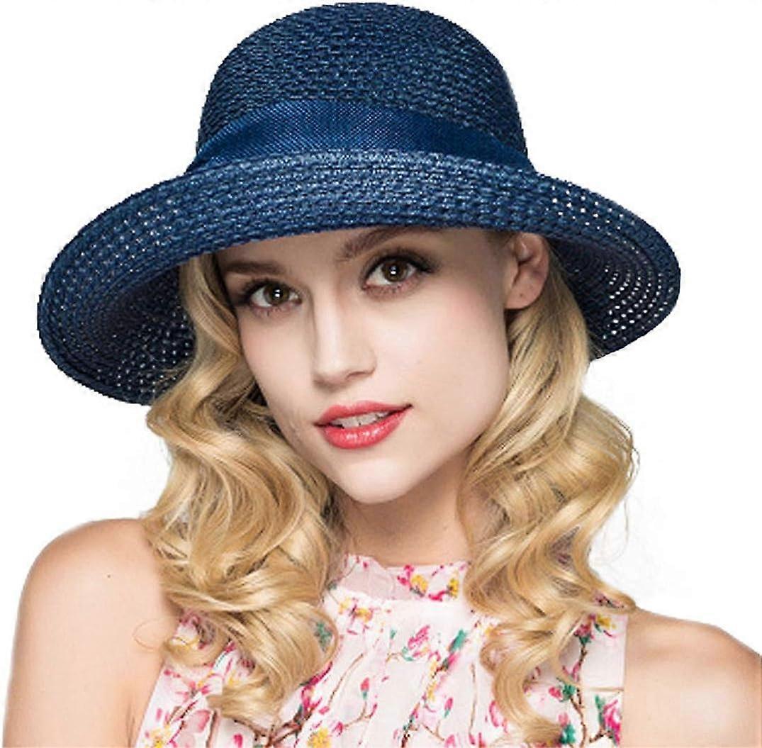 Solhatt, sammenleggbar solhatt for kvinner (blå),2024 ping