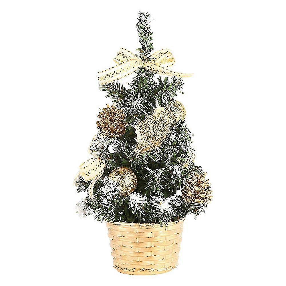 Artificial Tabletop Mini Christmas Decorations-golden