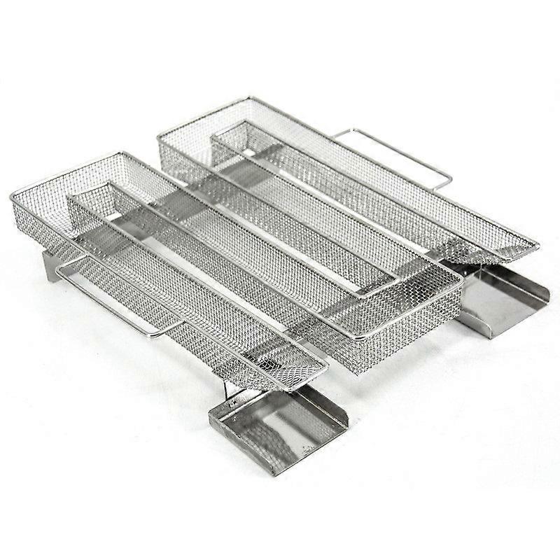 Smoked Box Grill Wood Chips Smoked Grill Accessories Portable Stainless Steel Smoked Box with Handle Meat Smoker