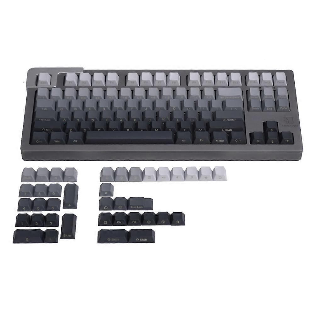 Gray Gradient Keycaps Top/SideEngraved PBT Material Dye Sublimation 125 Keys Cherry Profile For Mechanical Keyboard Key