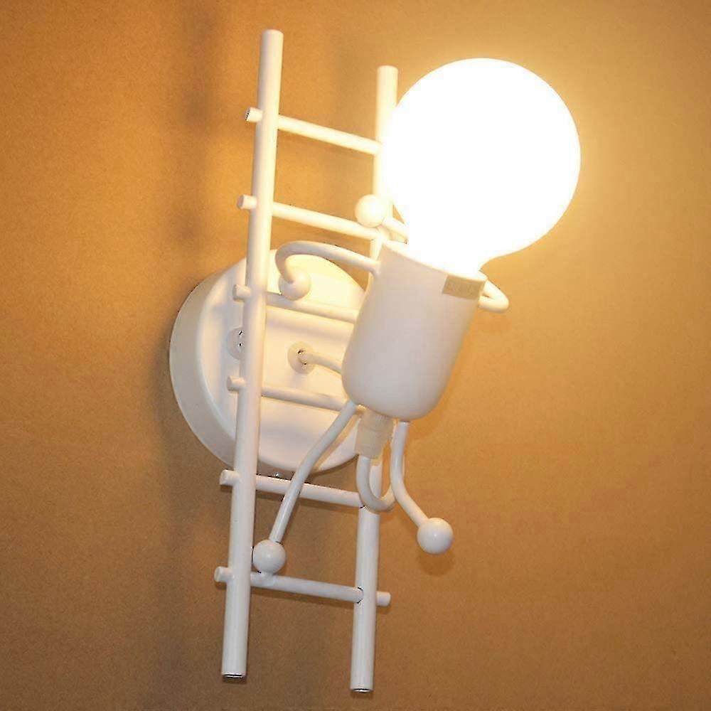 e27 led humanoid wall sconce,indoor creative metal wall lamp(crawling,white)