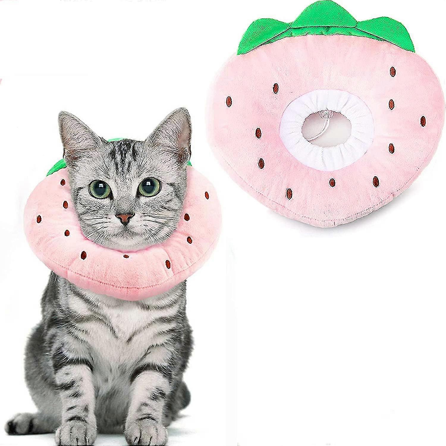 collars for cats dogs adjustable protection collar(strawberry, m)