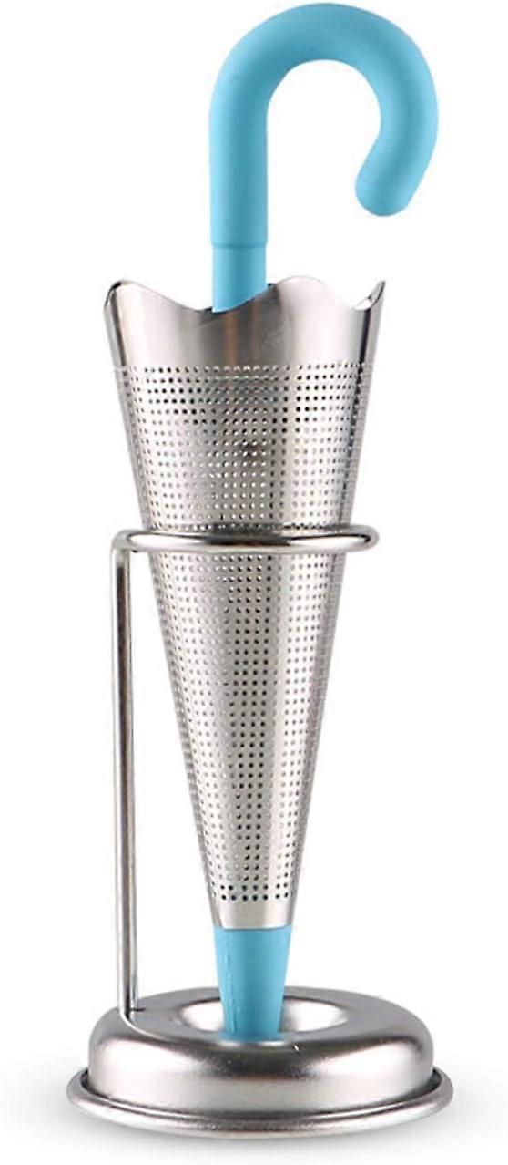 Tea Filter Silicone Tea Strainer Large Blue Umbrella Shape Food Grade Silic