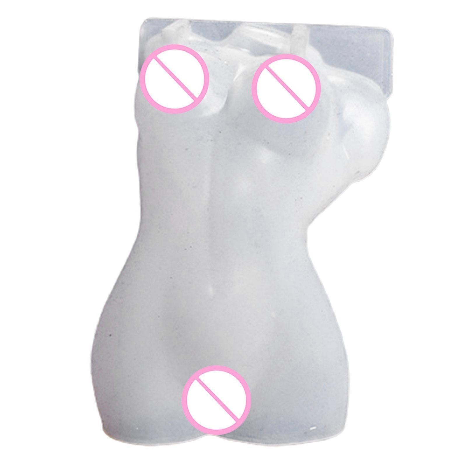 Epoxy Mold Homemade Easy Release Non-sticky Clear Texture Reusable DIY Silicone Male Female Body Aromatherapy Candle Mould for Home KAESI