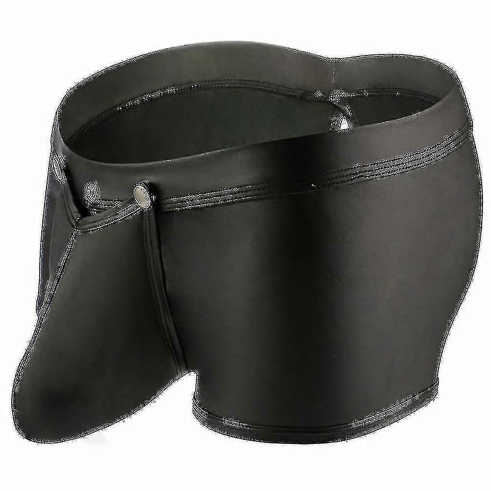 Erkek Seksi Külotlar Sahte Deri Islak Görünüm Açık Poşet Boxer Şort İç Çamaşırı İç Çamaşırı