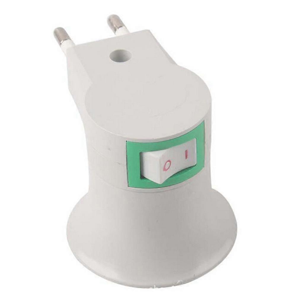 10 Pcs E27 Led Light Male Socket To Eu Type Plug Adapter Converter For Bulb Lamp