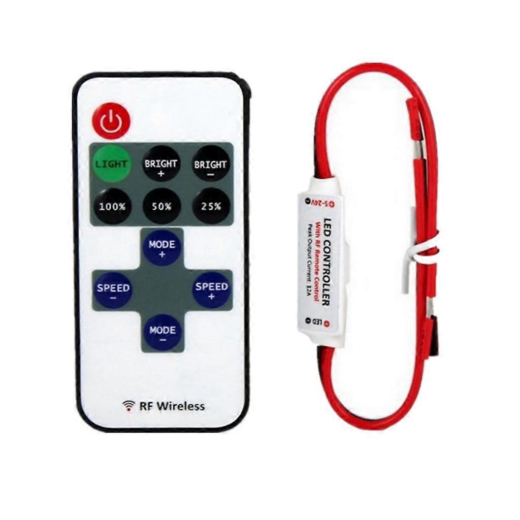 Wireless Remote 12V Switch Controller Dimmer Mini LED Strip Light Control