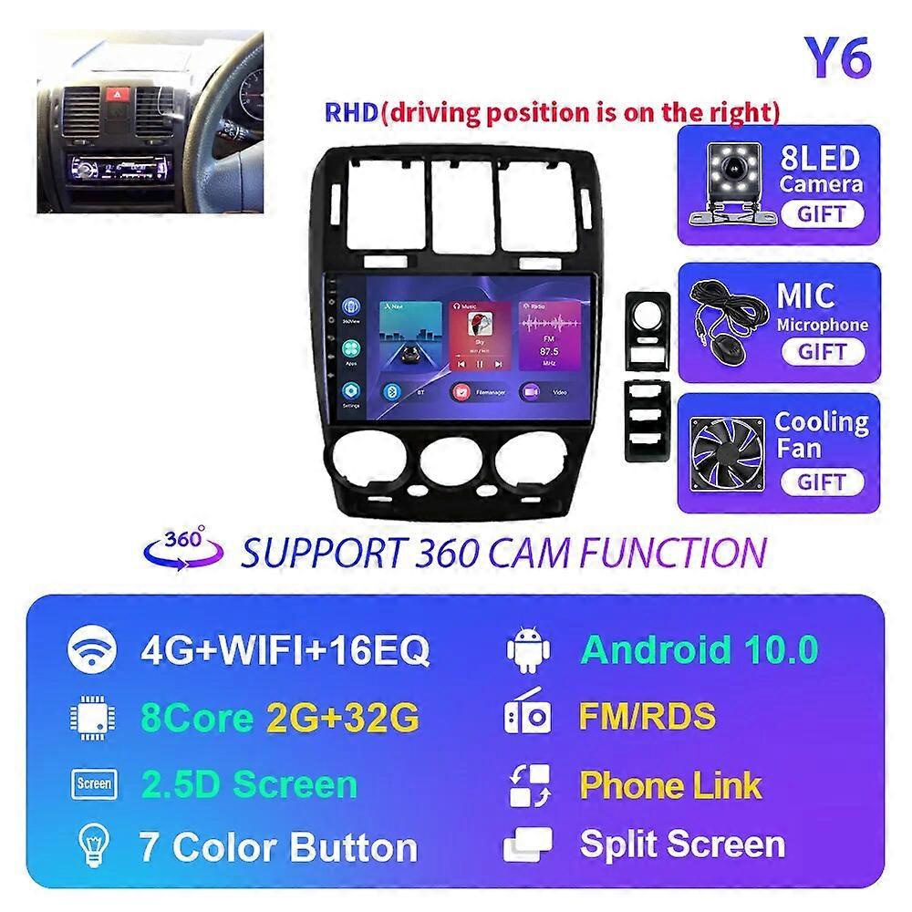 per Hyundai Getz 2002-2011 Android 10 Autoradio Stereo Navigazione GPS Carplay Auto Automotive Lettore Video Multimediale