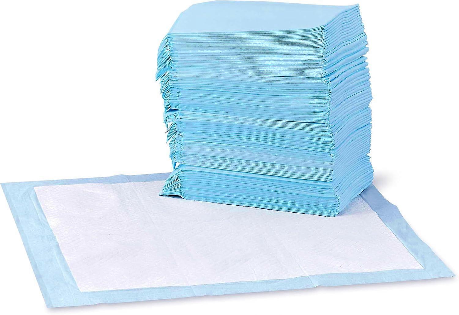 Basics Dog and Puppy Pee Pads with Leak-Proof Quick-Dry Design for Potty Training, Standard Absorbency, Regular Size, 5843cm, Pack of 50, Blue & White