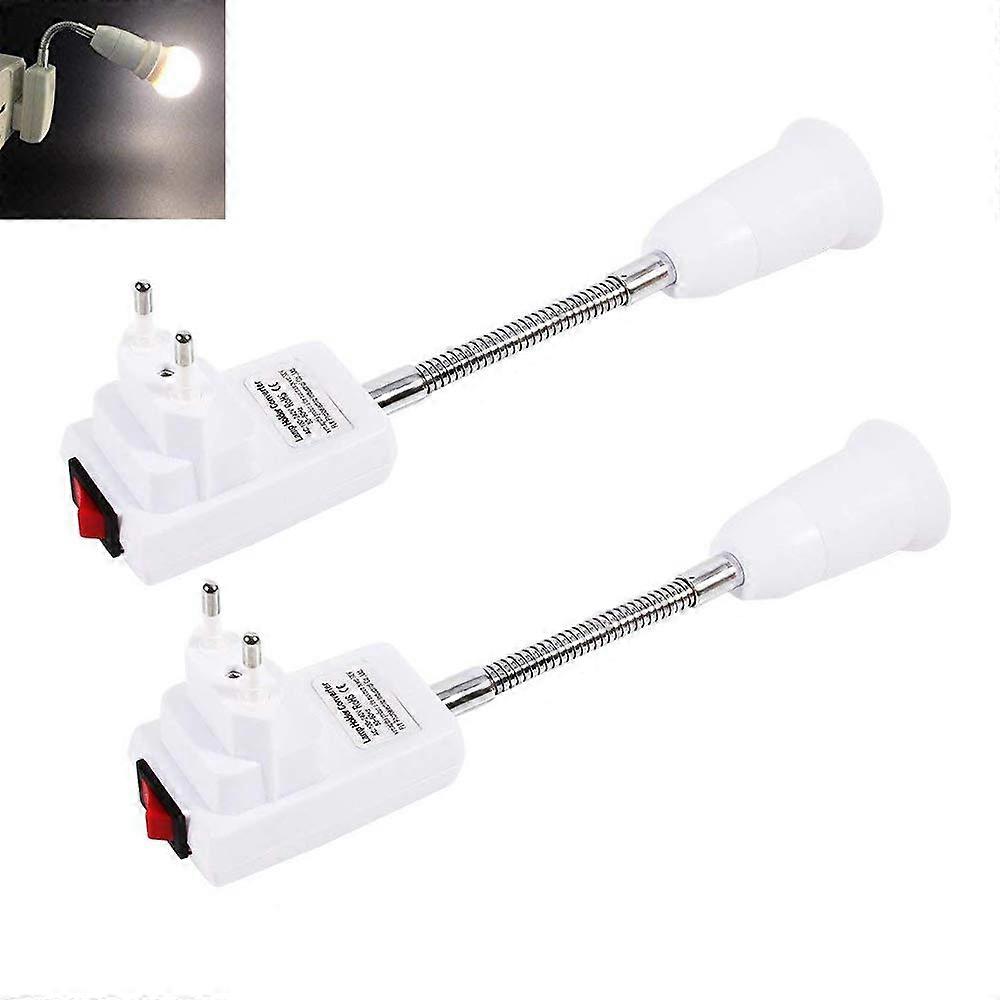 Set of 2 E27 Socket with Switch for Kitchen Wall Lamp, AC 220V, E27 Lamp Holder Free Standing, Spotlight Wireless Wall Lamp for Reading Lamp, Garage L