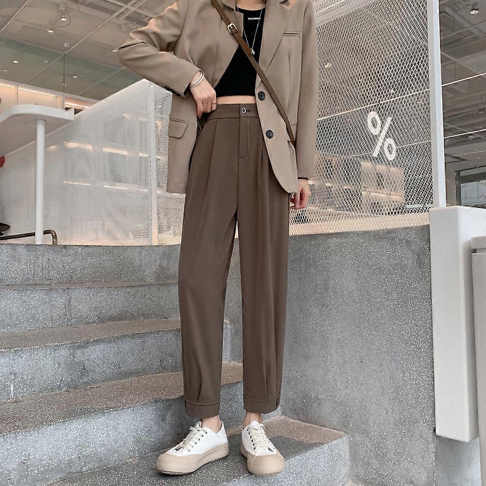 2022 spring new small Leggings women's spring and summer hanging feeling Harlan pants loose and thin nine point casual suit pants