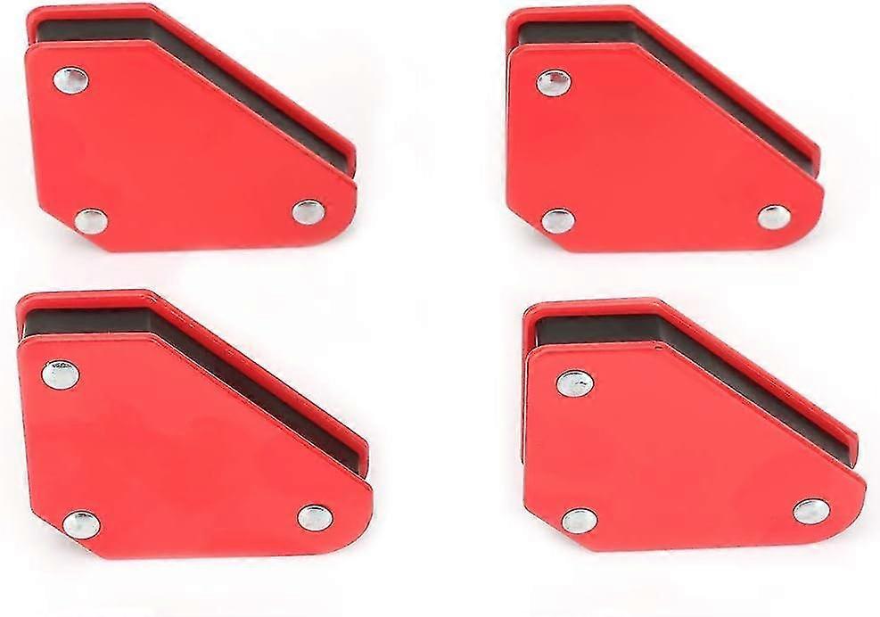 Welding Magnets - 4pcs 9lb Mini Magnetic Quick Clamp Tool Welder Holder In Red