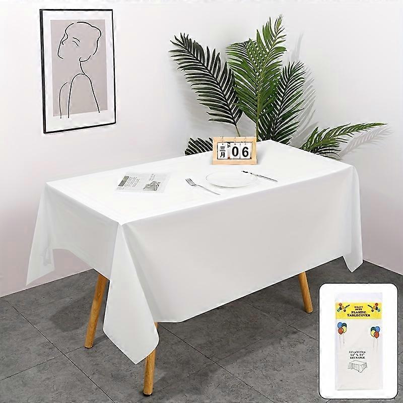 1pc Elegant Disposable Plastic Tablecloth for Weddings and Dining - Durable and Convenient
