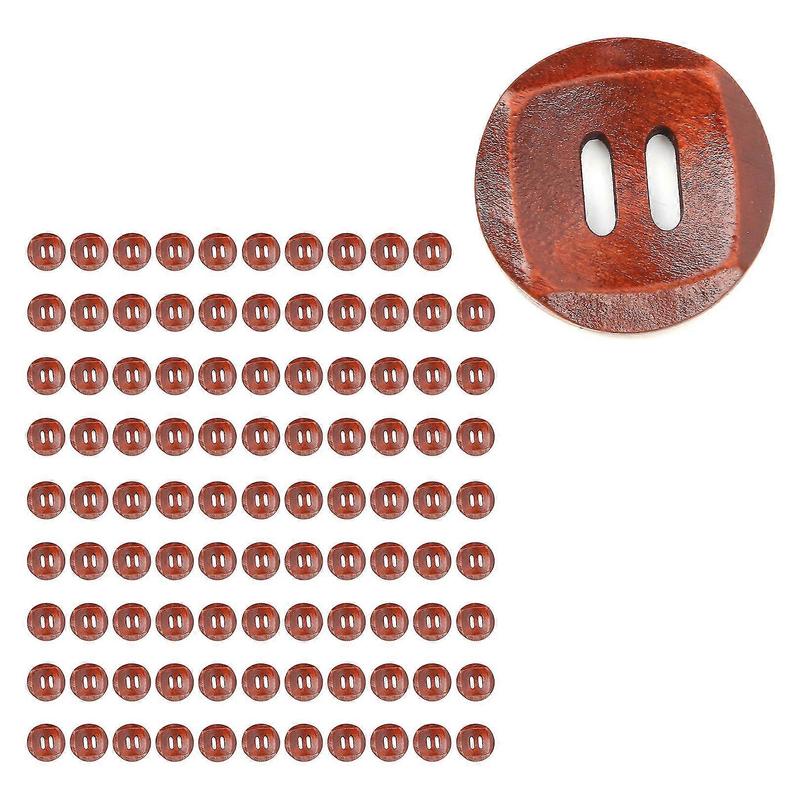 30mm Durable Wooden Button Bowl Shaped Sewing Buckle for Crafts Clothes Making (100pcs)