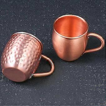 Tazza In Rame Puro Fatto A Mano India | 250 Ml | Benefici Ayurvedici Per L'Acqua | Confezione Da 2 | Martellata Artigianale